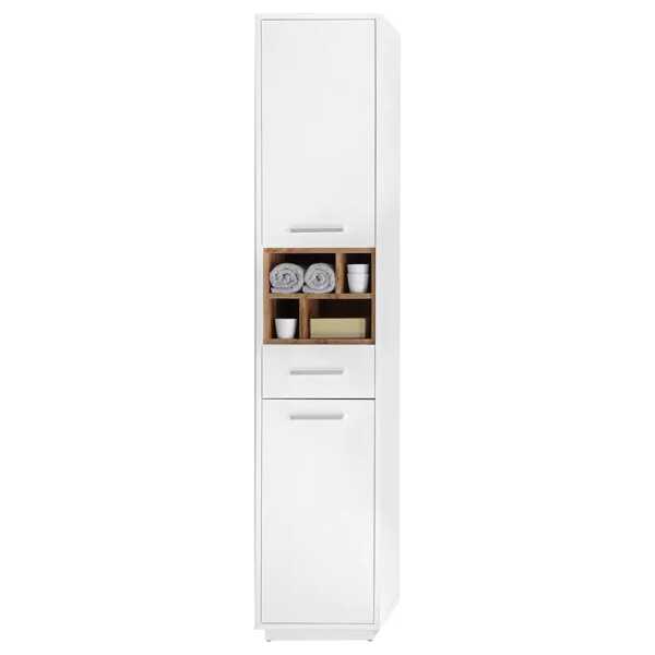 Hochschrank 38 x 190 x 30cm Weiß/Weiß