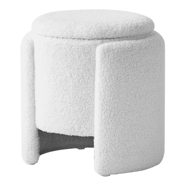 Hocker aus Wolle Weiß