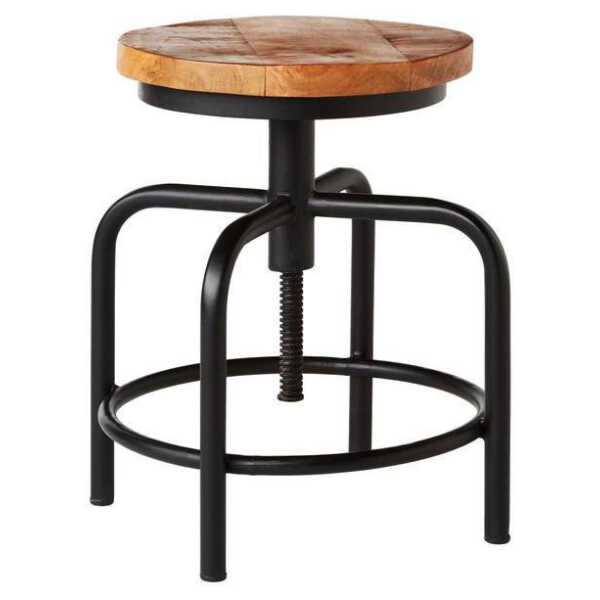Ambia Home HOCKER Natur, Schwarz
