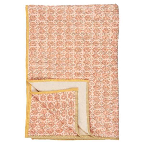 Plaid Vigga mit Druck doppelt gewebt, 170 x 130 cm, orange