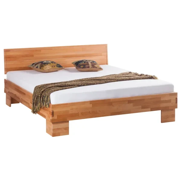 Massivholzbett MaiaWOOD 180 x 200cm Massivholz Buche, geölt Braun/Beige Buche