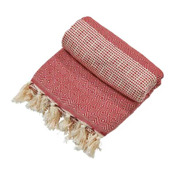 Plaid Anitli 180 x 100cm Rot/Rot Baumwollstoff