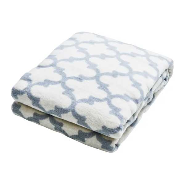 Plaid Milano Barock 150 x 200cm Weiß/Weiß/Lavendel Mischgewebe