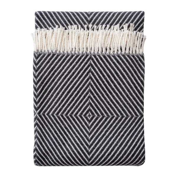 Plaid Tebas 140 x 200cm Grau/Dunkelgrau Webstoff