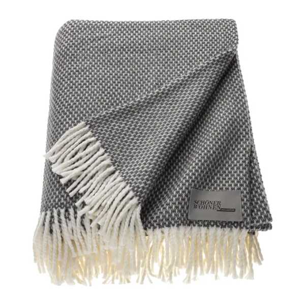 Plaid Zen 140 x 200cm Grau/Dunkelgrau Webstoff