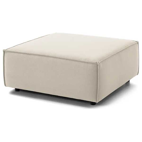 Polsterhocker quadratisch 98 x 40 x 97cm Weiß Webstoff Osta: Altweiß