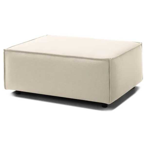 Polsterhocker rechteckig 97 x 40 x 79cm Beige Webstoff Osta: Altweiß