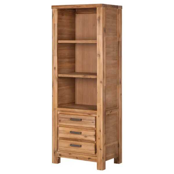 Regal Massivholz Akazie, gebeizt & lackiert Seitenwände: MDF Mitteldichte Holzfaserplatte , furniert, gebeizt & lackiert Braun/Beige 67 x 180 x