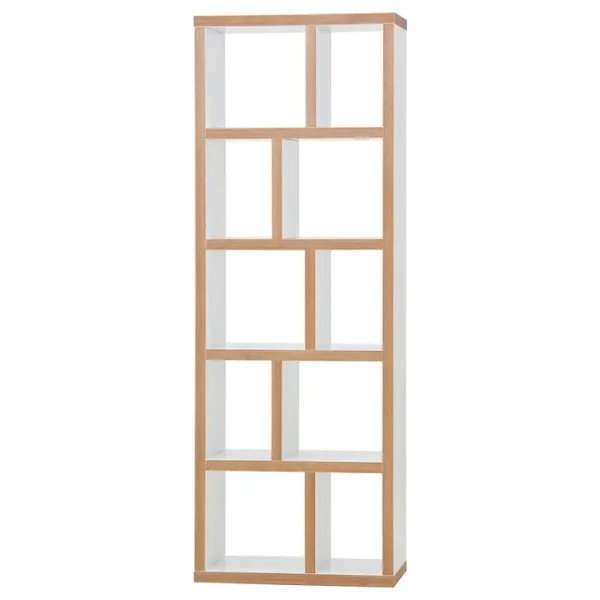 Regal MDF Mitteldichte Holzfaserplatte , furniert & lackiert Weiß/Weiß/Hellbraun 70 x 198cm