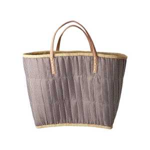 rice Einkaufsshopper Raffia SHOPPER Braun L Einkaufstasche Strandtasche