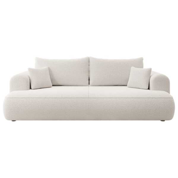 Schlafsofa Boucle-Bezug Cremeweiß