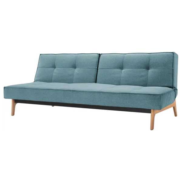 Schlafsofa Eik Webstoff Blau Stoff Mixed Dance 210 x 79 x 96cm Retro