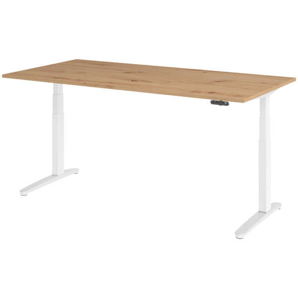 bümö SCHREIBTISCH Wildeiche, Weiß