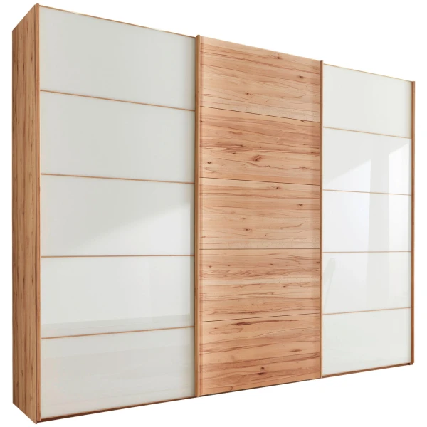 Linea Natura SCHWEBETÜRENSCHRANK Weiß, Buche