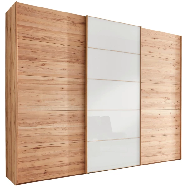 Linea Natura SCHWEBETÜRENSCHRANK Weiß, Buche