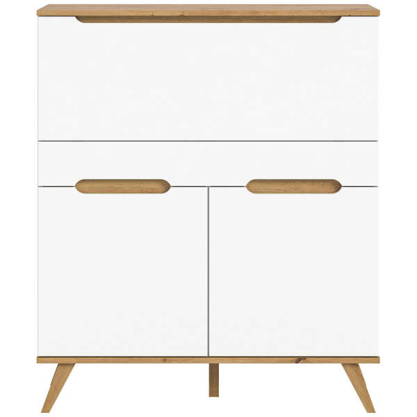 Inn.Furn SEKRETÄR Weiß, Eiche