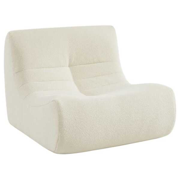 Sessel mit strukturiertem Bouclé-Bezug weiß 1-Sitzer