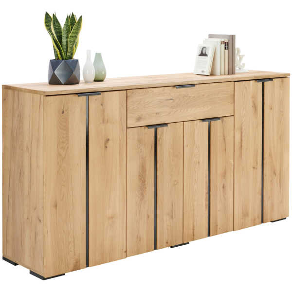 Linea Natura SIDEBOARD Schwarz, Eiche