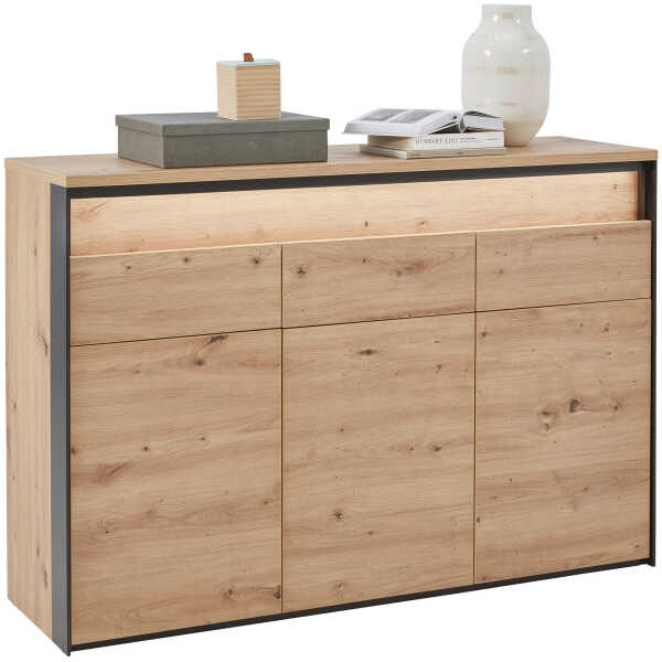 Voleo SIDEBOARD Schwarz, Eiche Artisan