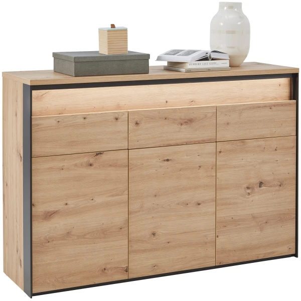 Voleo SIDEBOARD Schwarz, Eiche Artisan