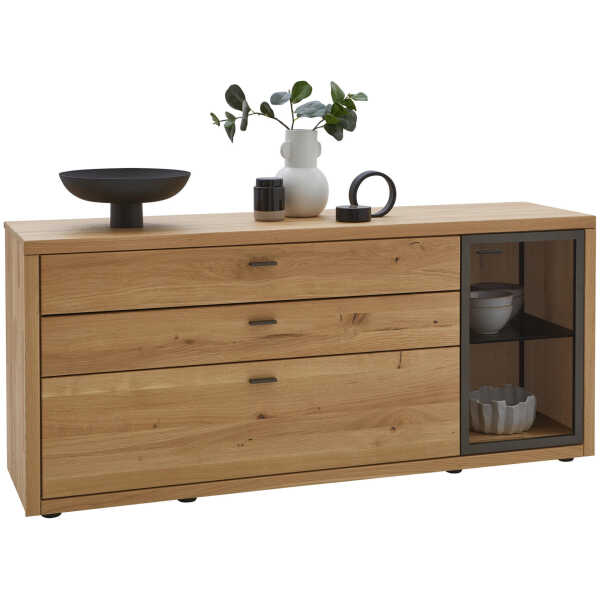 Valnatura SIDEBOARD Dunkelgrau, Wildeiche