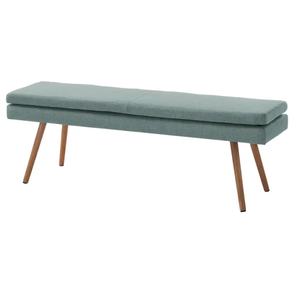 Sitzbank 140 x 48 x 41cm Grün/Mintgrau Webstoff Cors: Mintgrau