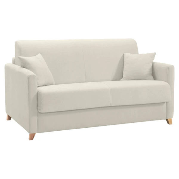 Skandinavische Schlafcouch beige mit Matratze 13 cm 2-3-Sitzer SKANDY