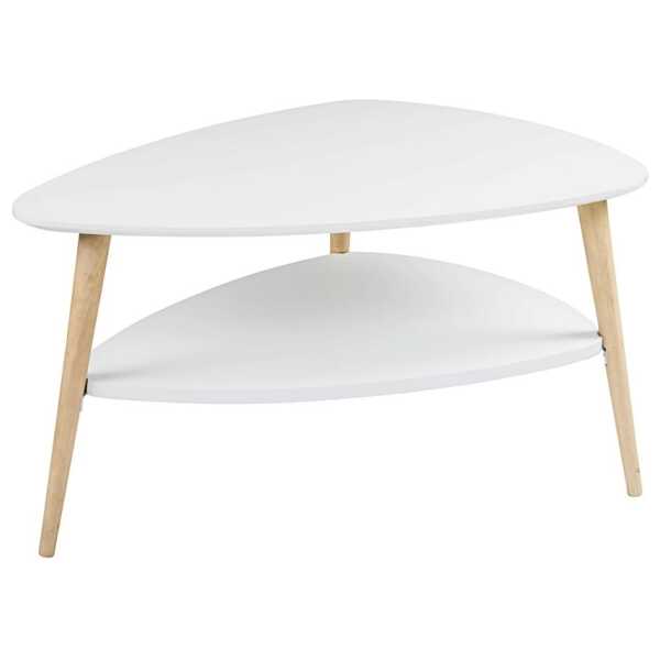 Skandinavischer Couchtisch, Weiß, 82 cm