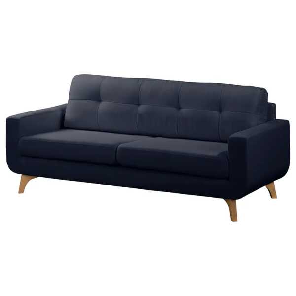 Sofa Postville 3-Sitzer Blau/Dunkelblau Webstoff 198 x 88 x 90cm Skandi