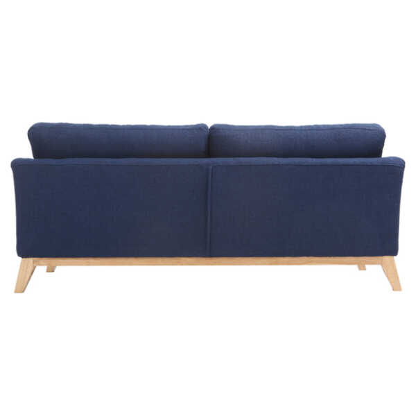 Sofa skandinavisch 3 Plätze Dunkelblau Holzbeine OSLO