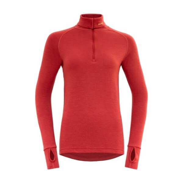 Devold - Expedition Woman Zip Neck - Merinounterwäsche rot