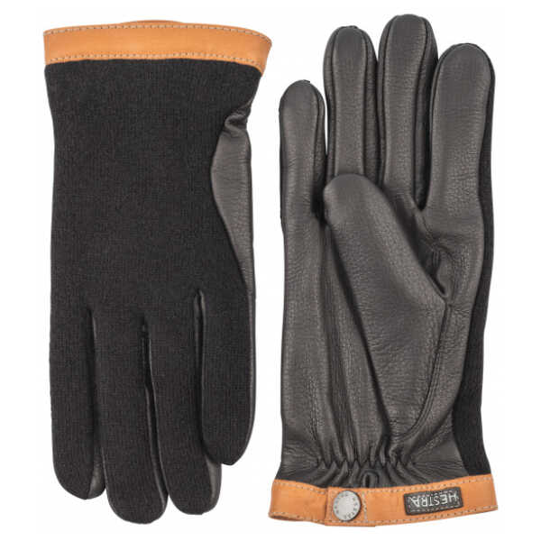 Hestra - Deerskin Wool Tricot - Handschuhe grau/schwarz