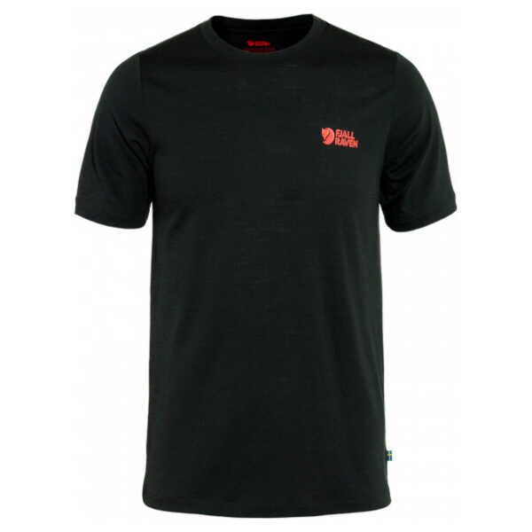 Fjällräven - Abisko Wool Logo S/S - Merinoshirt schwarz