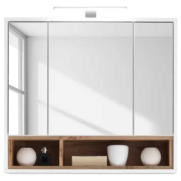 Spiegelschrank 80 x 72 x 20cm Weiß/Weiß