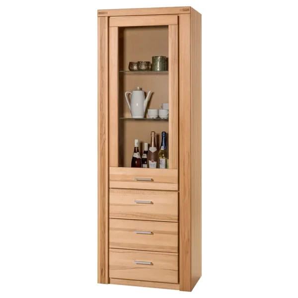 Standvitrine 68 x 200 x 40cm Braun