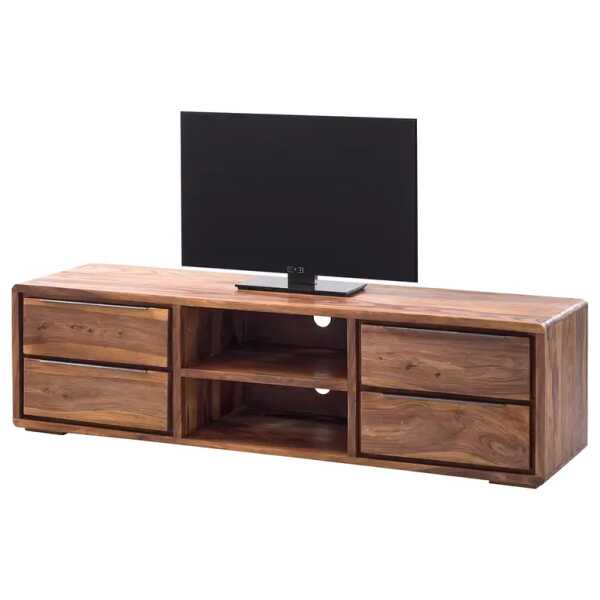 TV-Lowboard I Massivholz Sheesham, lackiert Braun 180 x 50 x 50cm