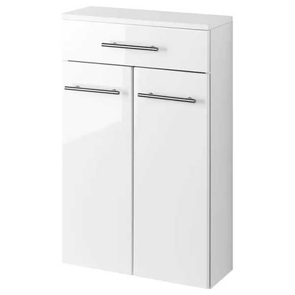 Unterschrank 50cm Weiß/Hochglanz Weiß