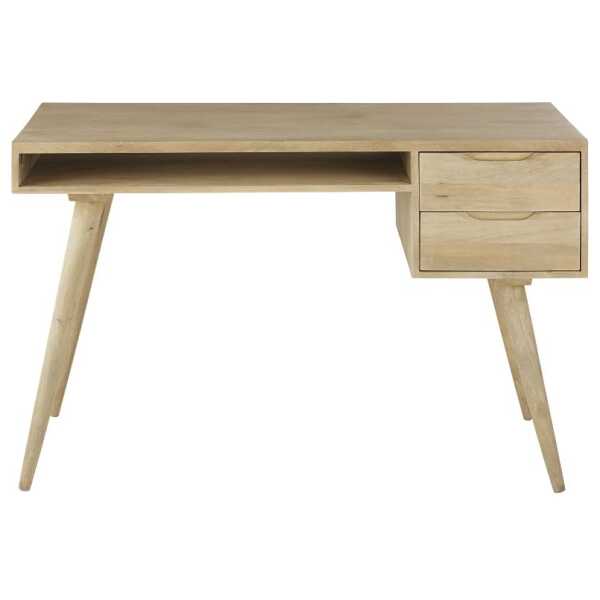Vintage-Schreibtisch mit 2 Schubladen aus massivem Mangoholz