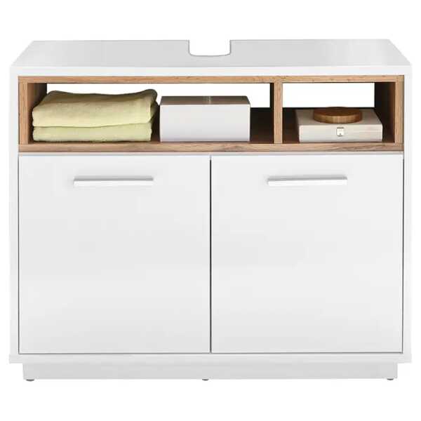 Waschbeckenunterschrank 80 x 64 x 40cm Weiß/Weiß