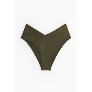 H&M Cheeky Bikinihose High Waist Dunkles Khakigrün, Bikini-Unterteil in Größe 40. Farbe: Dark khaki green