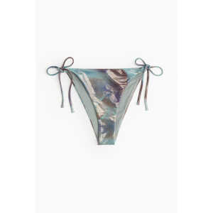 H&M Tie-Tanga Bikinihose, Bikini-Unterteil in Größe XS. Farbe: Turquoise/patterned