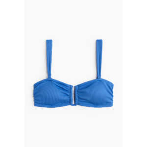 H&M Wattiertes Bandeau-Bikinitop Knallblau, Bikini-Oberteil in Größe 44. Farbe: Bright blue