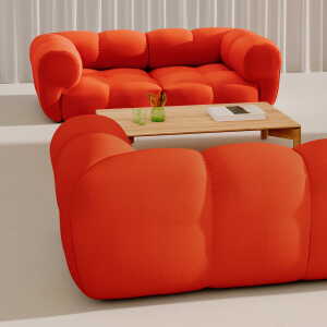 OUT Objekte unserer Tage - Sander 06 Links 3-Sitzer Sofa, reinorange (Vidar 4 0542 by Kvadrat)