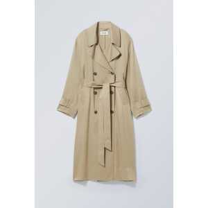 Weekday Lyocell-Trenchcoat Evelyn Beige, Mäntel in Größe XS