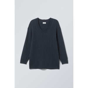 Weekday Oversized-Pullover aus Wollmischung Eden Dunkles Marineblau in Größe XS. Farbe: Dark navy