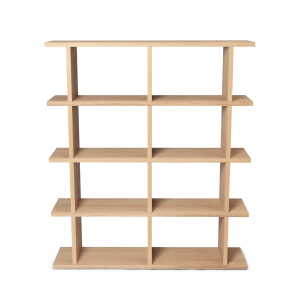 ferm LIVING - Kona Bücherregal 2 x 4, 122,5 x 141 cm, Eiche natur