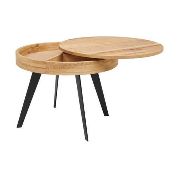 Livetastic COUCHTISCH Natur, Schwarz