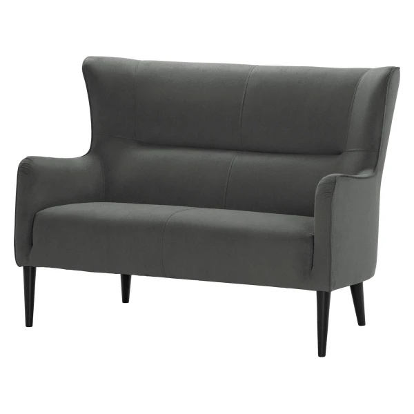 home24 Sofa Oldbury I 2-Sitzer Grau Microfaser Sela 134 x 97 x 80cm Skandi