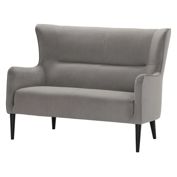 home24 Sofa Oldbury I 2-Sitzer Grau Microfaser Sela 134 x 97 x 80cm Skandi