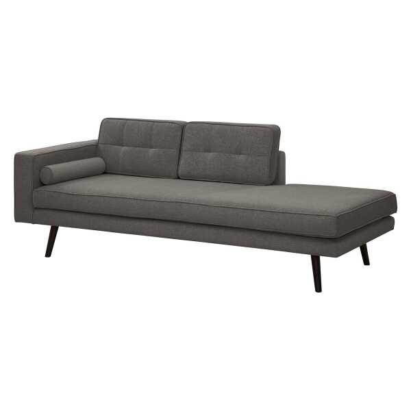 home24 Recamiere Vagnas I Grau Webstoff Nere 202 x 76 x 86cm Armlehne davorstehend links Skandi